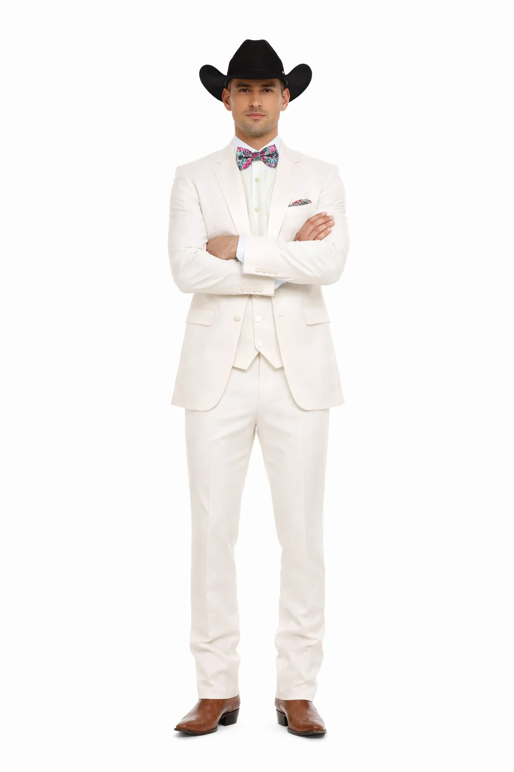 Western Suit - Trajes Para Hombres - Cowboy Formal Attire - Trajes De Novio - Ivory - Image 5