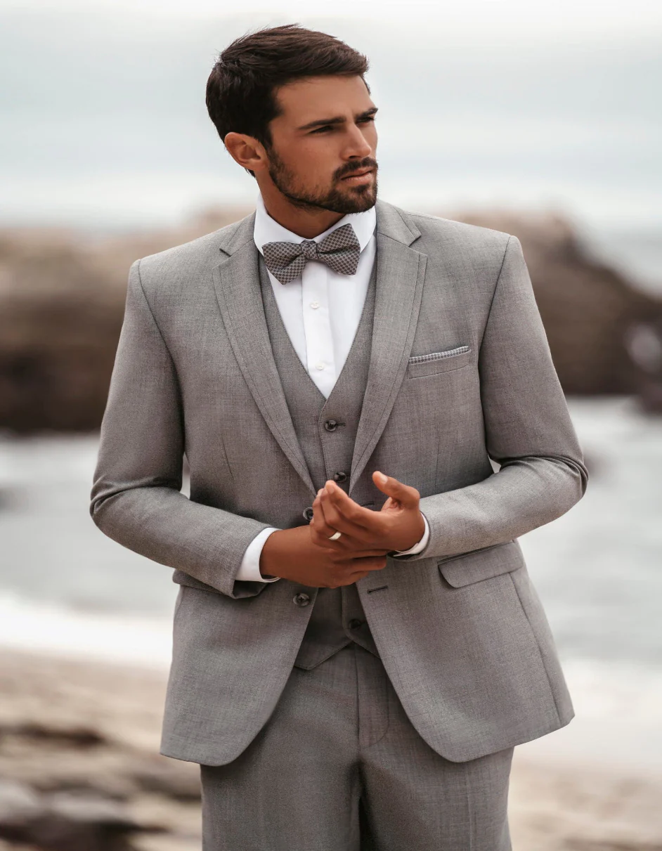 Western Suit - Trajes Para Hombres - Cowboy Formal Attire - Trajes De Novio - Light Gray - Image 7