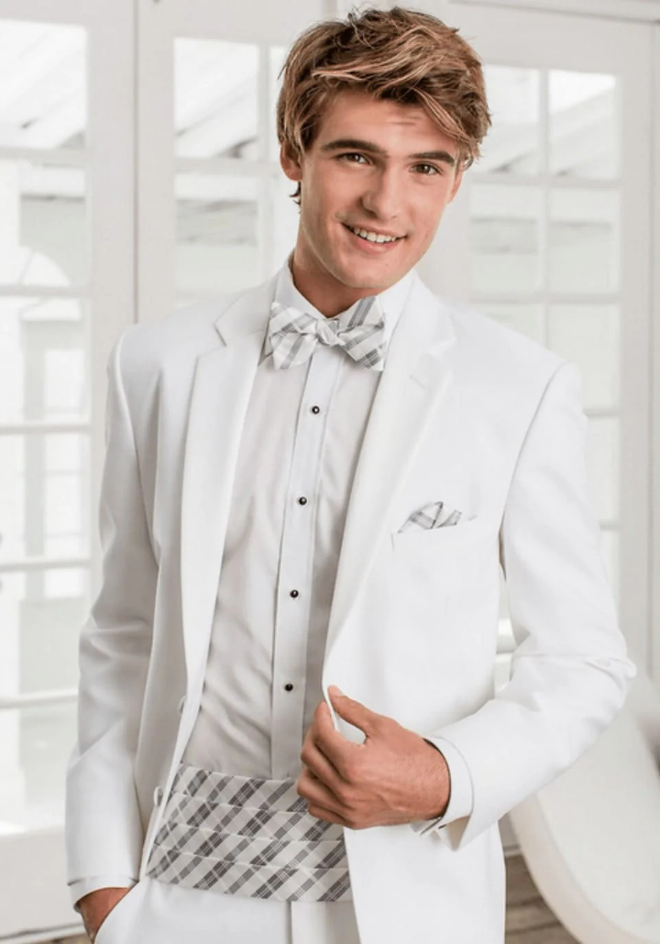 Western Suit - Trajes Para Hombres - Cowboy Formal Attire - Trajes De Novio - Notch Lapel Besom Pocket One Button White Suit - Image 9