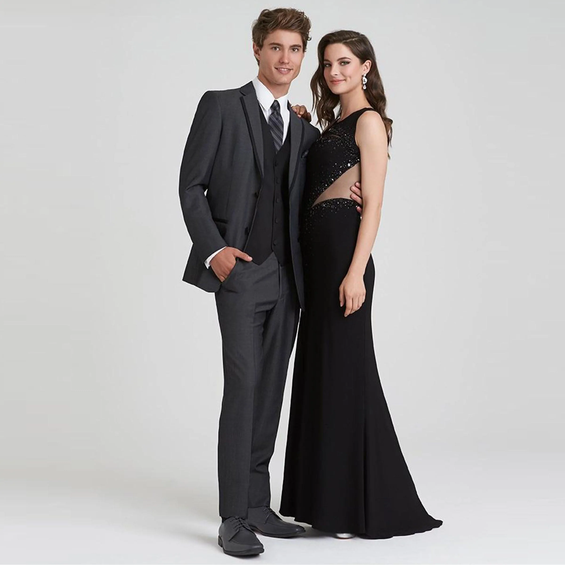 Western Suit - Trajes Para Hombres - Cowboy Formal Attire - Trajes De Novio - Notch Lapel Single Breasted Grey Suit - Image 9