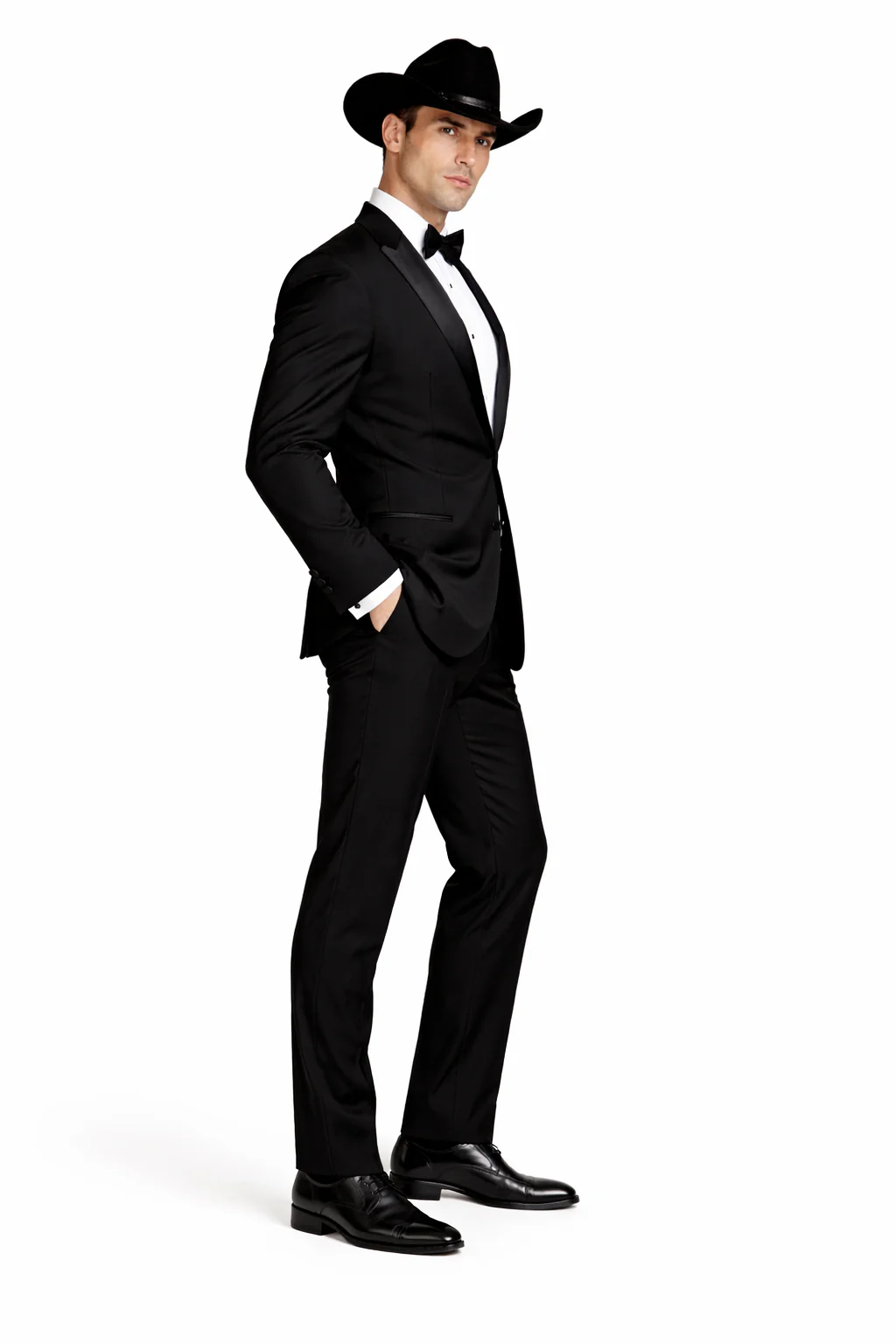 Western Suit - Trajes Para Hombres - Cowboy Formal Attire - Trajes De Novio Notch Lapels - Black - Image 3