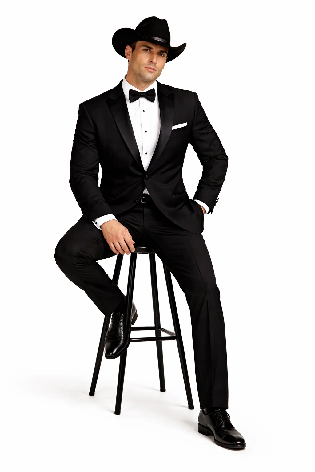 Western Suit - Trajes Para Hombres - Cowboy Formal Attire - Trajes De Novio Notch Lapels - Black - Image 4