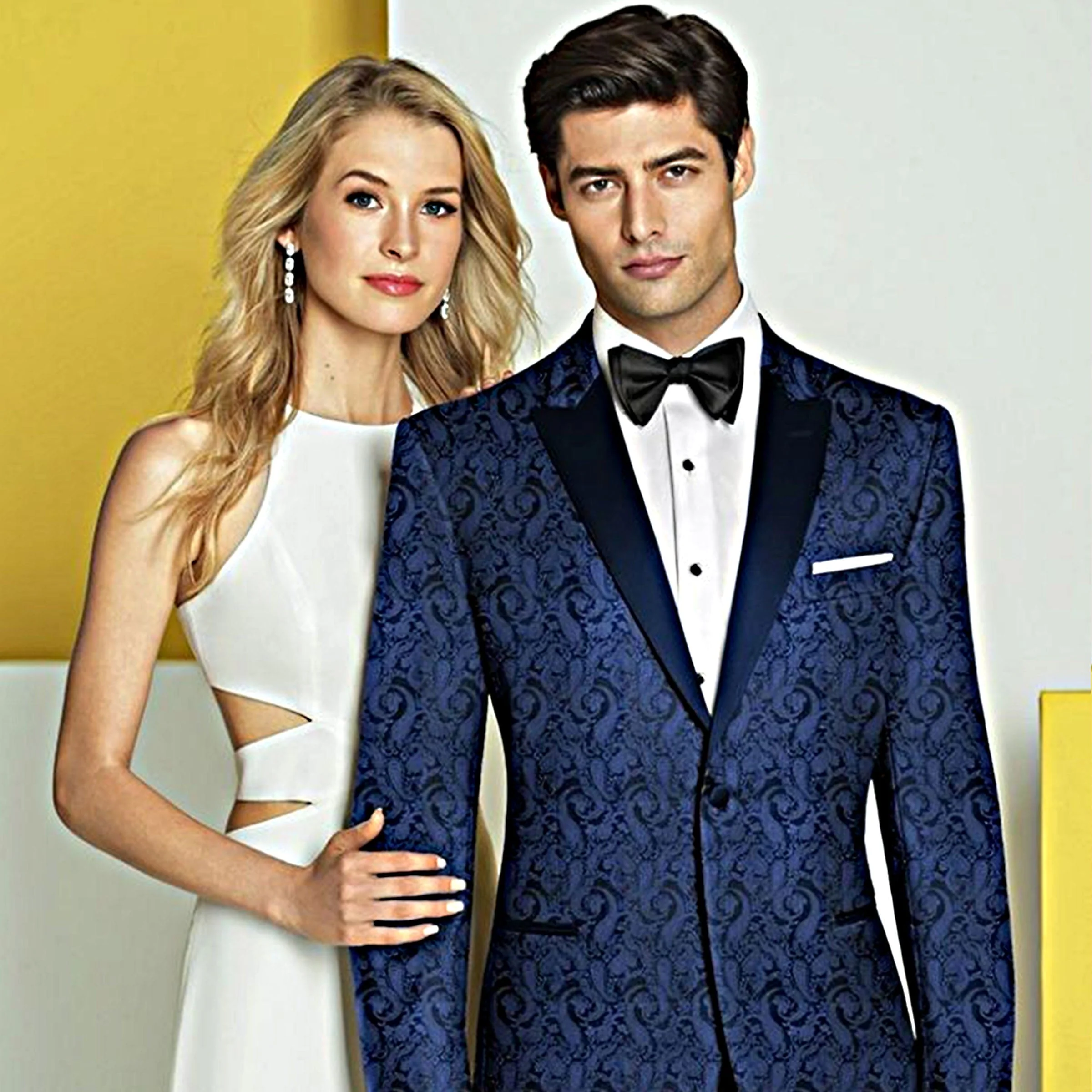 Western Suit - Trajes Para Hombres - Cowboy Formal Attire - Trajes De Novio - Peak Lapel Single Breasted Blue Suit - Image 9