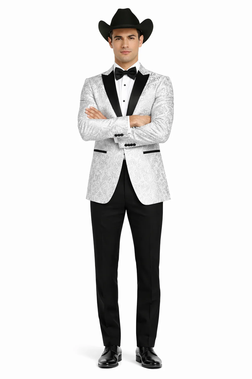 Western Suit - Trajes Para Hombres - Cowboy Formal Attire - Trajes De Novio - Peak Lapel Single Breasted White Suit - Image 5