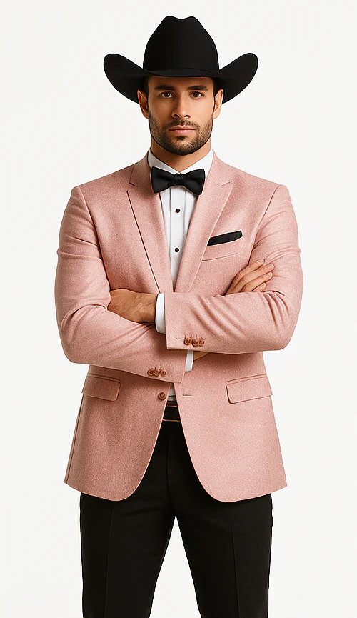 Western Suit - Trajes Para Hombres - Cowboy Formal Attire - Trajes De Novio - Pink - Image 6