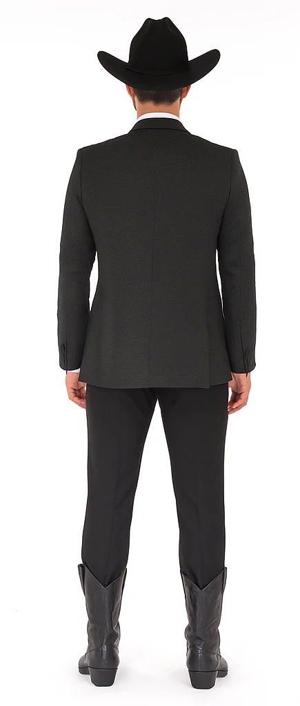 Western Suit - Trajes Para Hombres - Cowboy Formal Attire - Trajes De Novio - Shawl Lapel Black - Image 2
