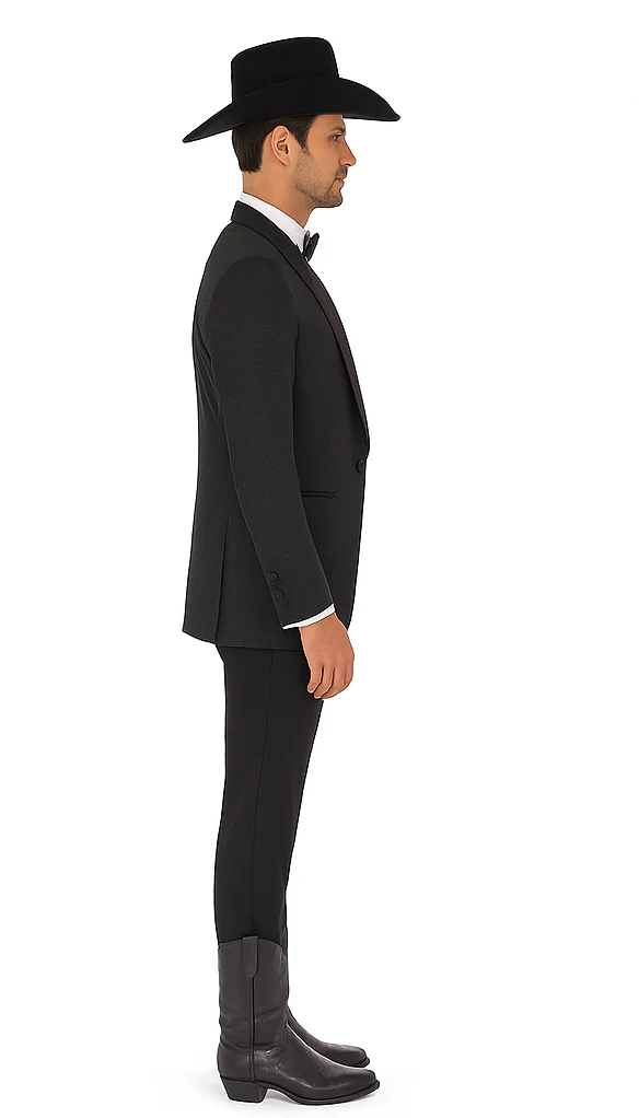 Western Suit - Trajes Para Hombres - Cowboy Formal Attire - Trajes De Novio - Shawl Lapel Black - Image 3
