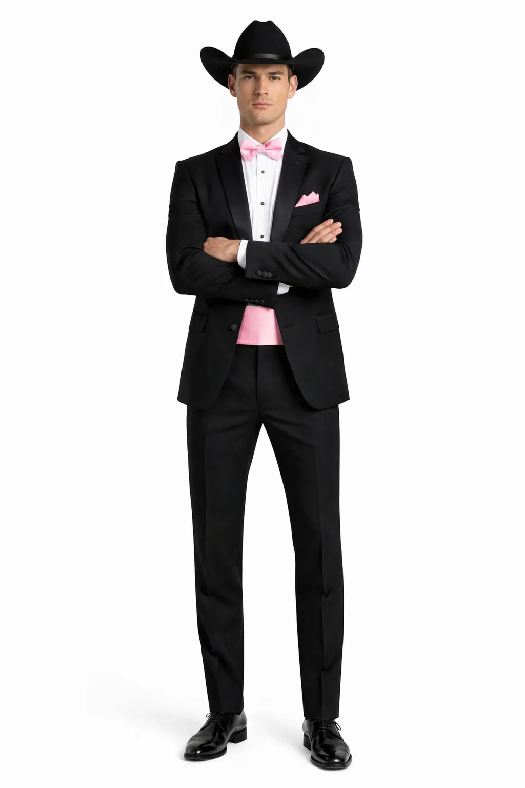 Western Suit - Trajes Para Hombres - Cowboy Formal Attire - Trajes De Novio - Shawl Lapel One Button Black Suit - Image 5