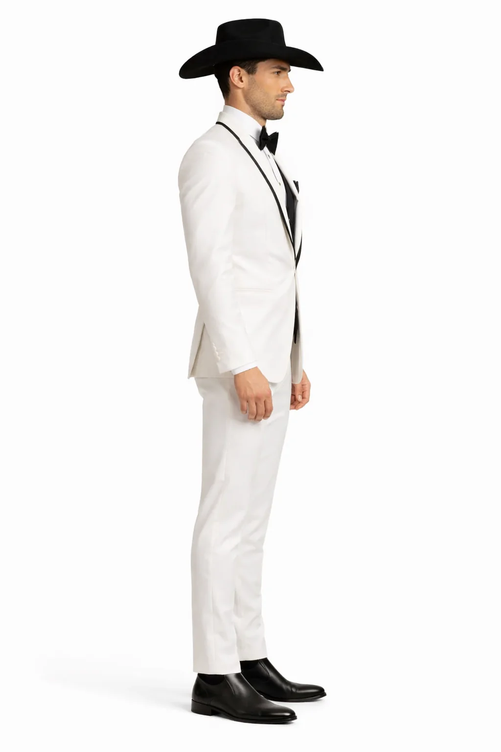 Western Suit - Trajes Para Hombres - Cowboy Formal Attire - Trajes De Novio - Shawl Lapel Suit White - Image 3