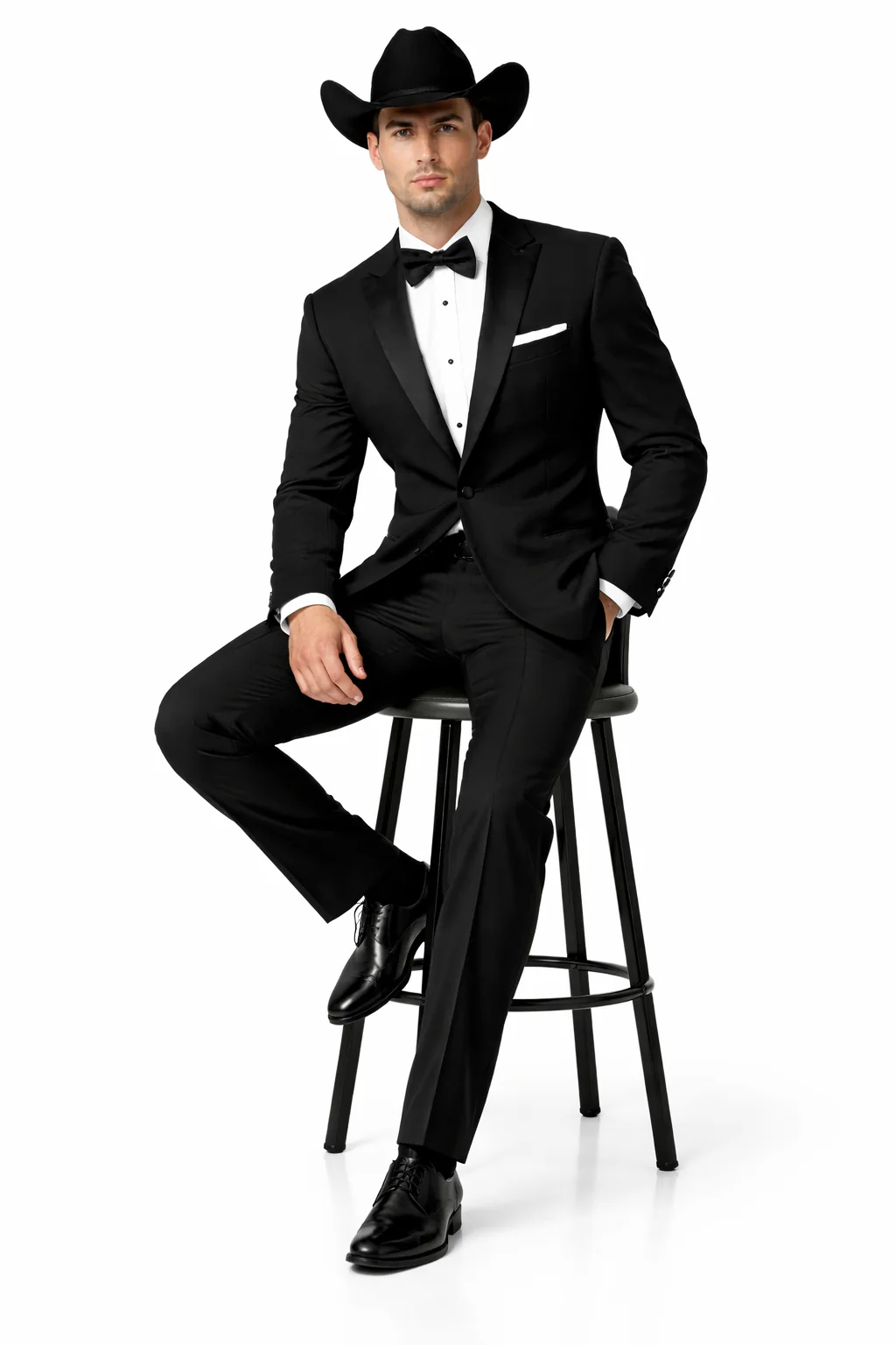 Western Suit - Trajes Para Hombres - Cowboy Formal Attire - Trajes De Novio Single Breasted Black - Image 4