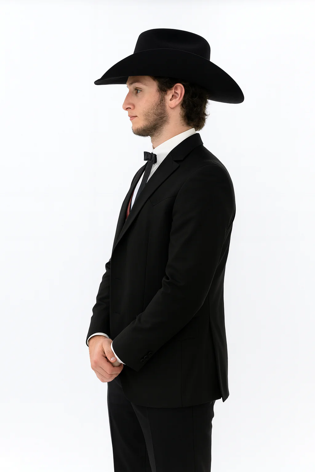 Western Suit - Trajes Para Hombres - Cowboy Formal Attire - Trajes De Novio - Two Button Peak Western Black - Image 5