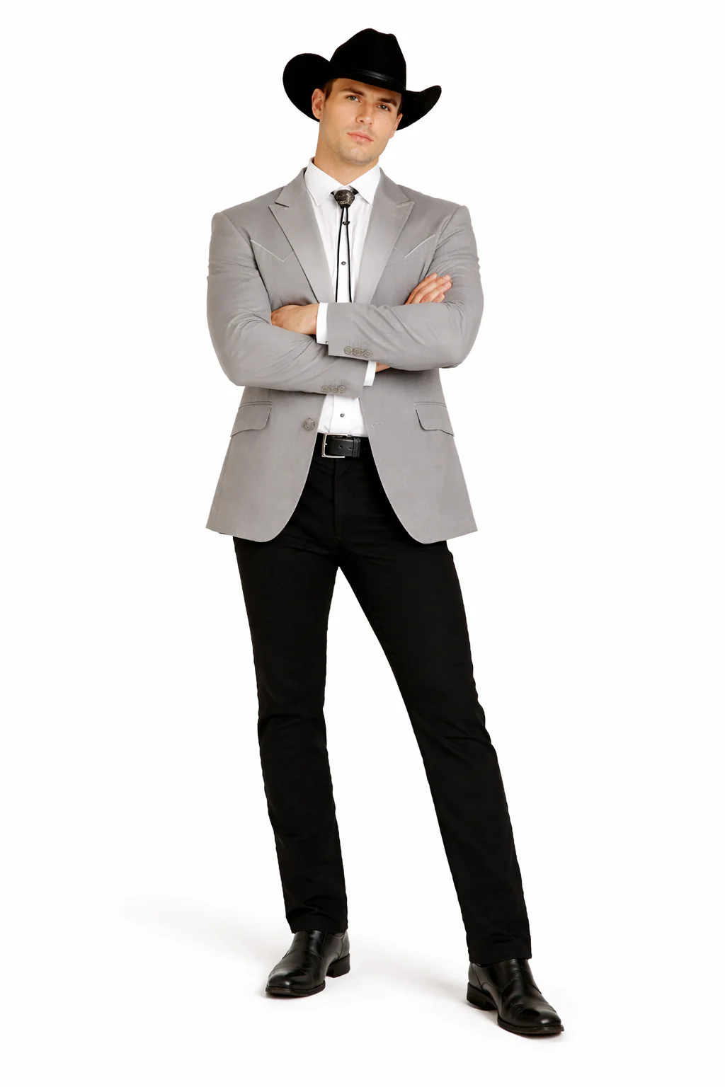 Western Suit - Trajes Para Hombres - Cowboy Formal Attire - Trajes De Novio - Western Grey - Image 5