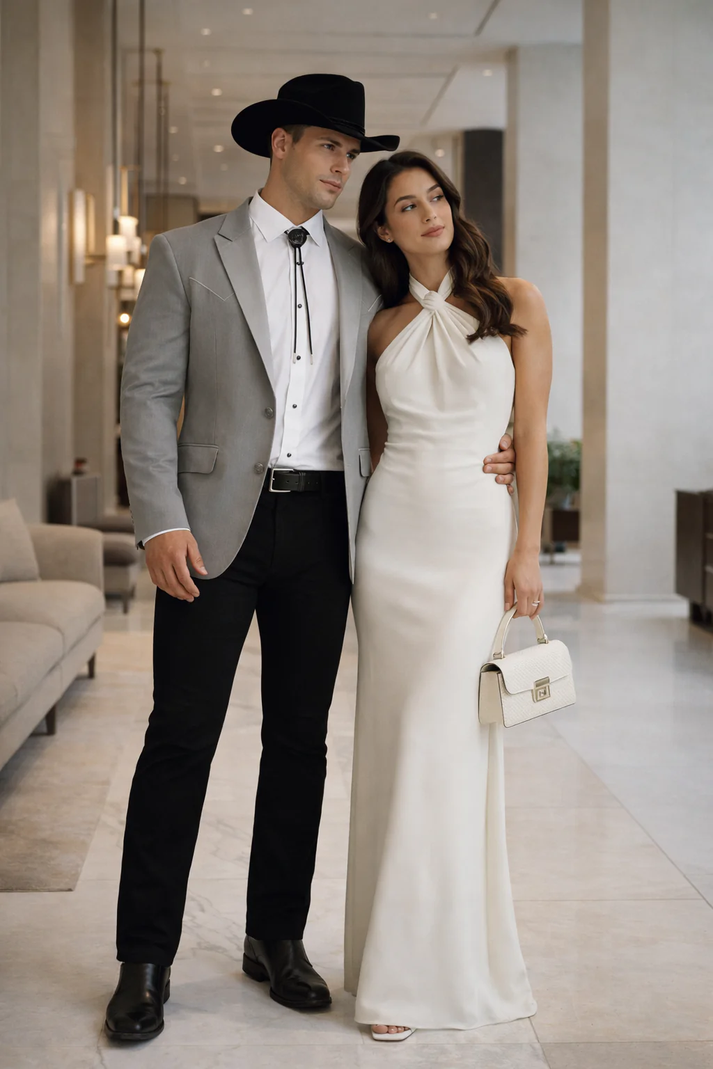 Western Suit - Trajes Para Hombres - Cowboy Formal Attire - Trajes De Novio - Western Grey - Image 6