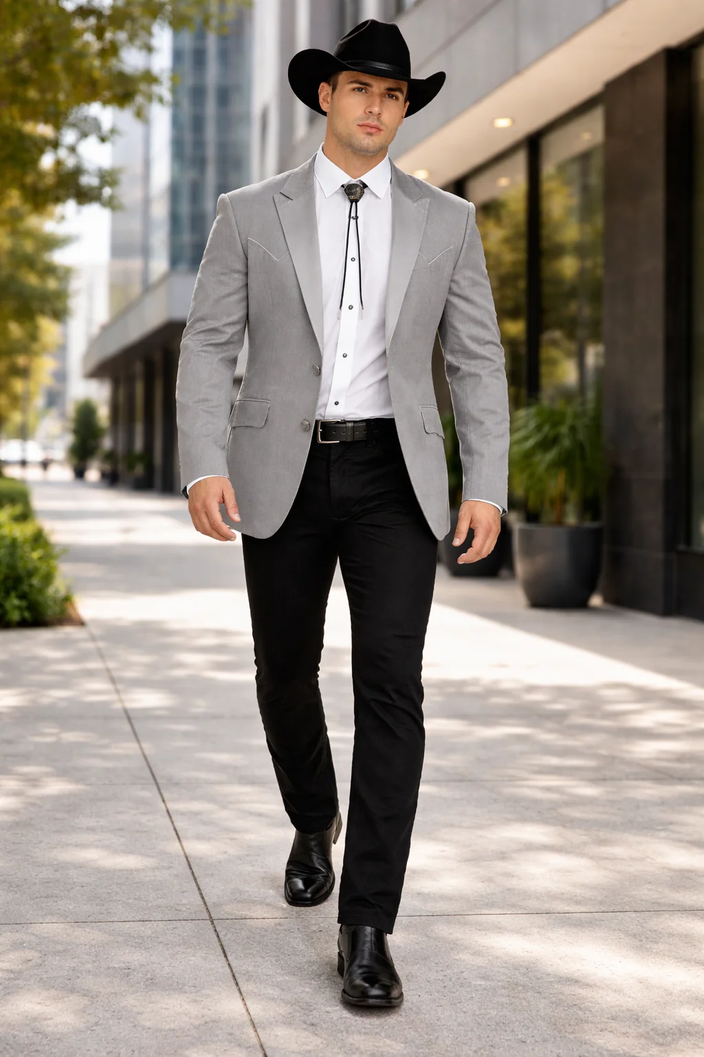 Western Suit - Trajes Para Hombres - Cowboy Formal Attire - Trajes De Novio - Western Grey - Image 8