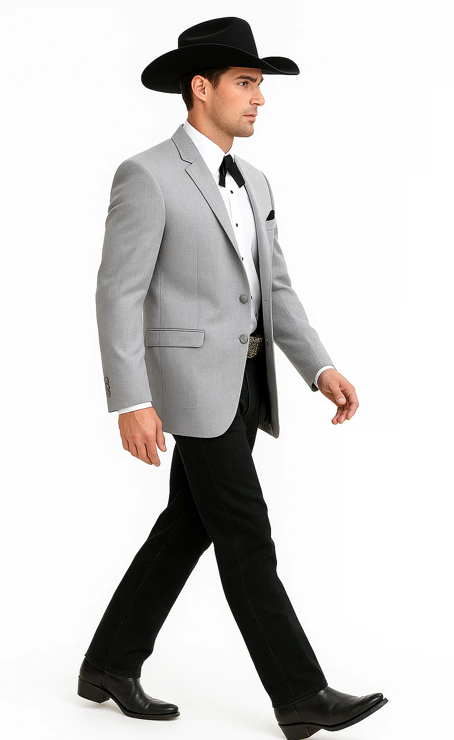 Western Suits For Wedding - Traje Para Hombre - Western Tuxedo - Cowboy Tuxedo Grey - Image 3