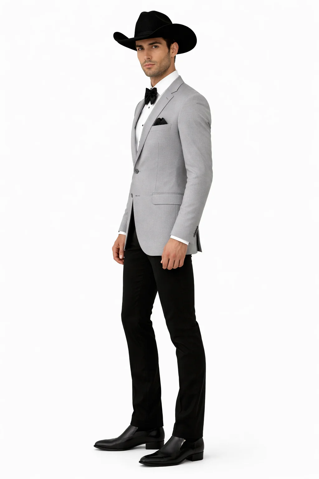 Western Suits For Wedding - Traje Para Hombre - Western Tuxedo - Cowboy Tuxedo Grey - Image 4