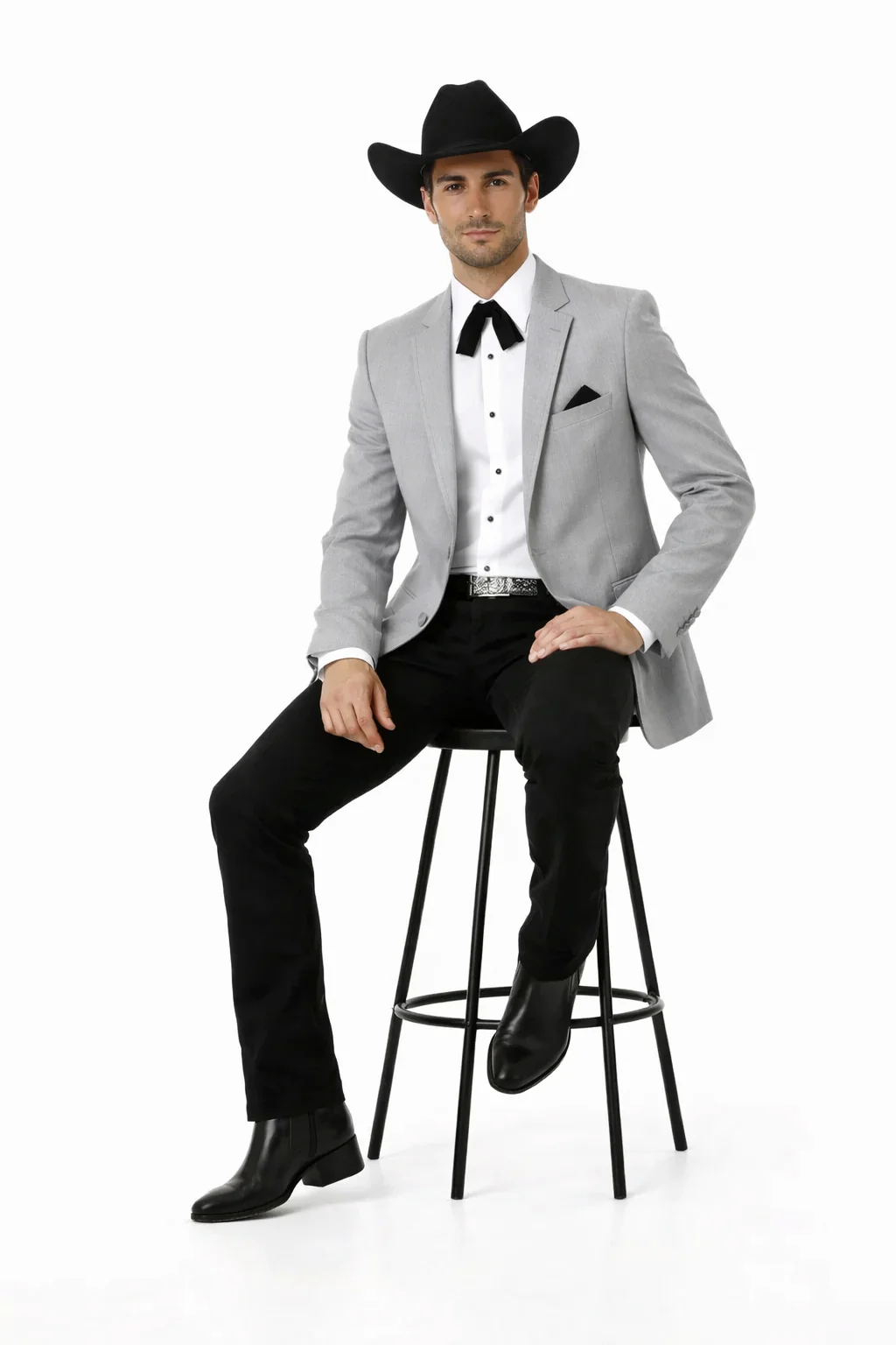 Western Suits For Wedding - Traje Para Hombre - Western Tuxedo - Cowboy Tuxedo Grey - Image 5