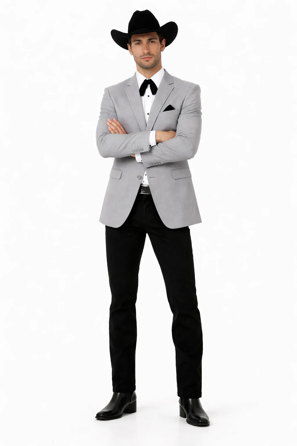 Western Suits For Wedding - Traje Para Hombre - Western Tuxedo - Cowboy Tuxedo Grey - Image 6