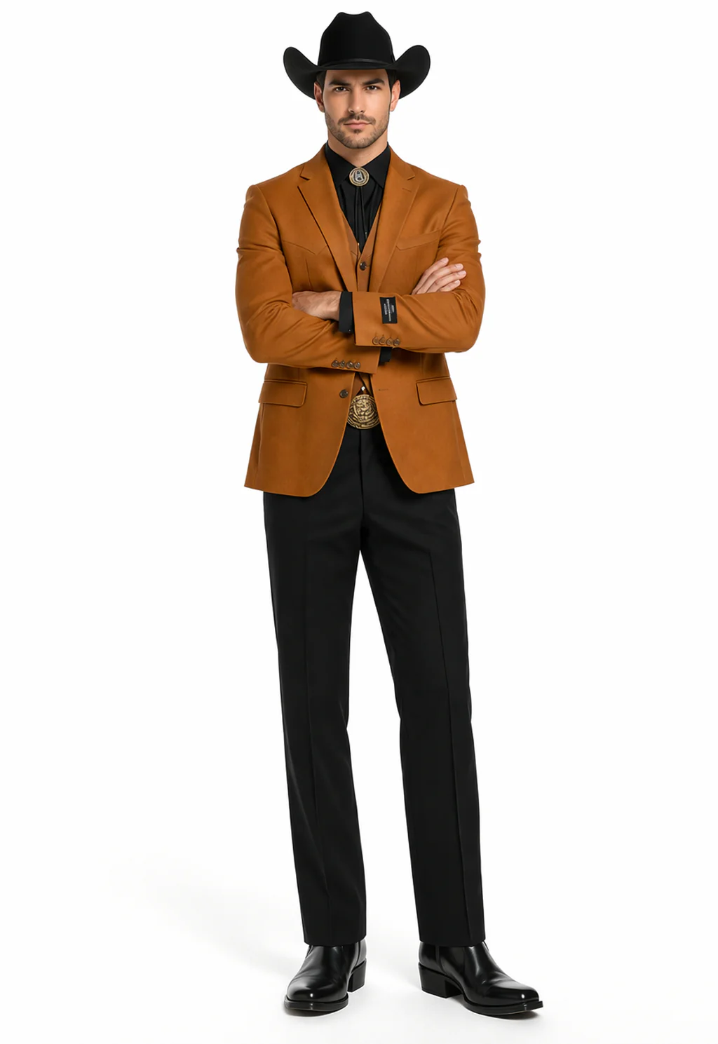 Western Suits For Wedding - Traje Para Hombre - Western Tuxedo - Rust - Image 5