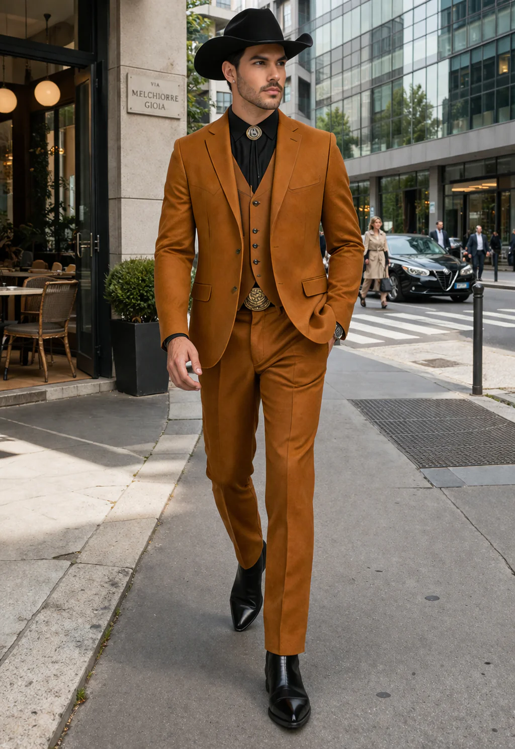 Western Suits For Wedding - Traje Para Hombre - Western Tuxedo - Rust - Image 6