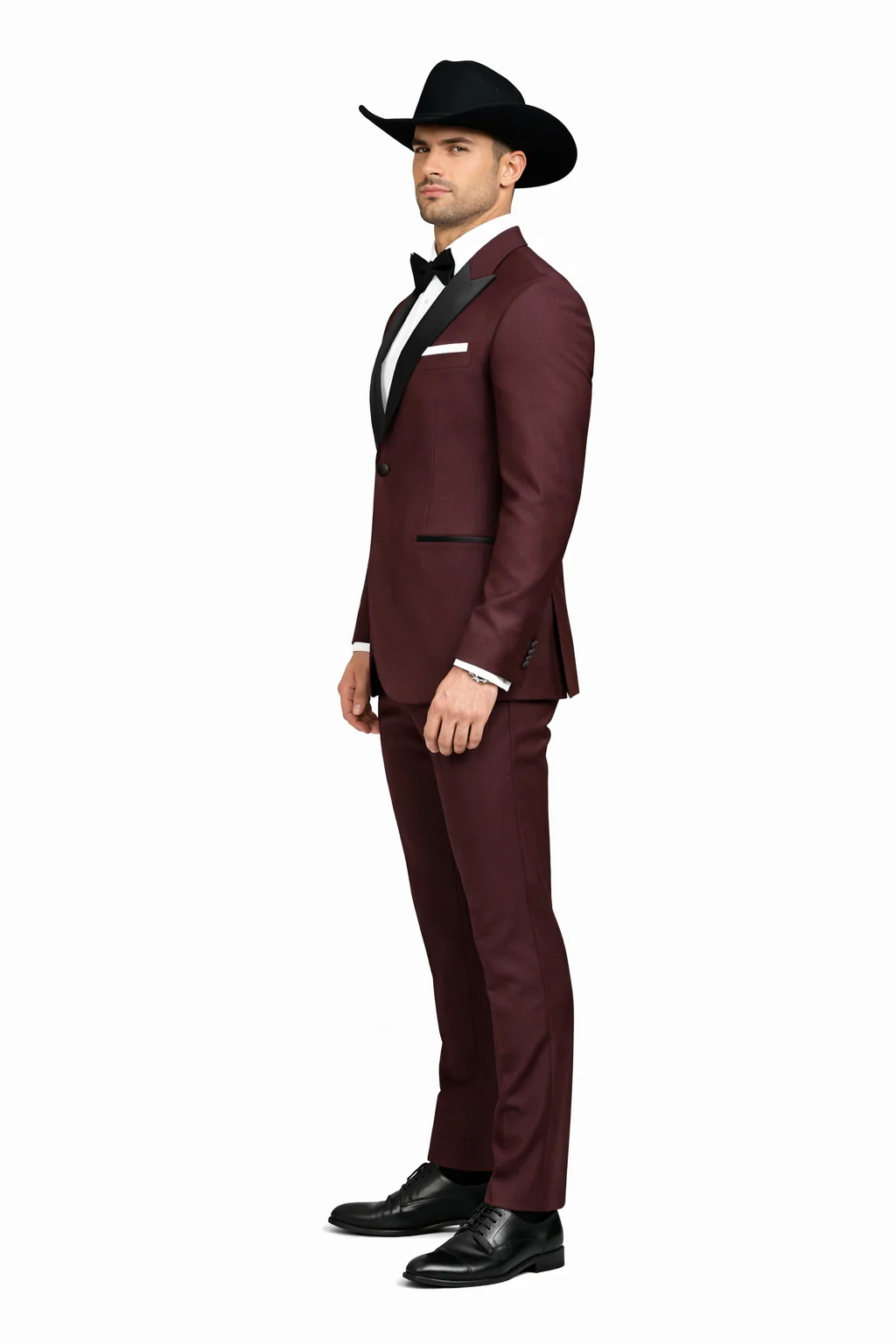 Western Suits - Trajes Para Hombres - Cowboy Formal Attire - Trajes De Novio - Burgundy - Image 3