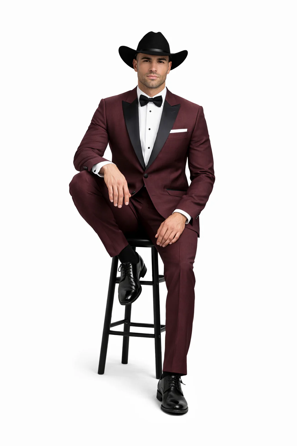 Western Suits - Trajes Para Hombres - Cowboy Formal Attire - Trajes De Novio - Burgundy - Image 4