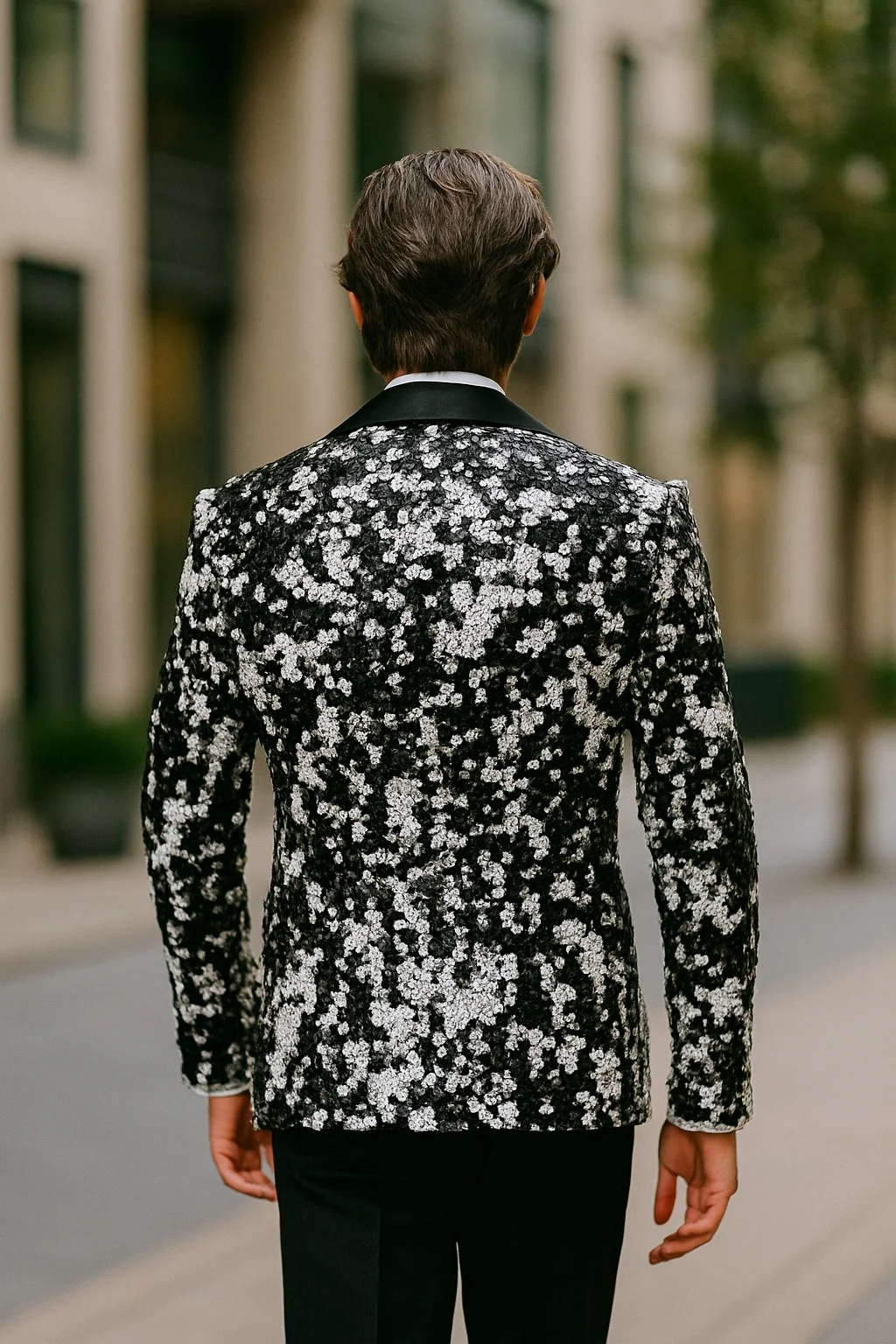 White and Black Blazer - White Tuxedo Jacket + Black Pants + Free Matching Bowtie - Image 6