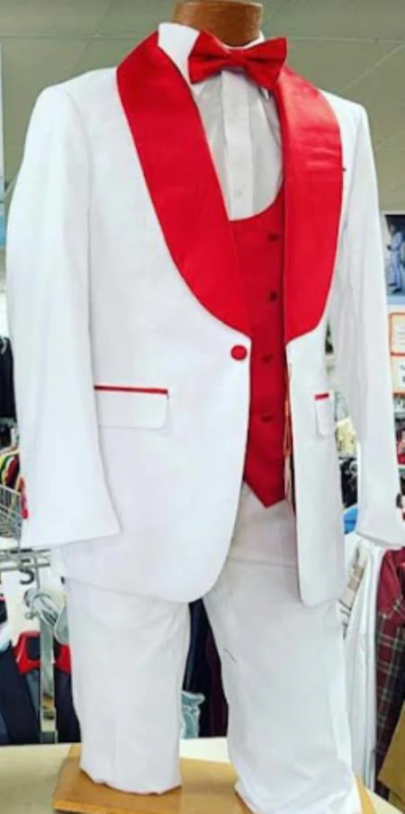 White Tuxedo With Red Vest for Every Occasion