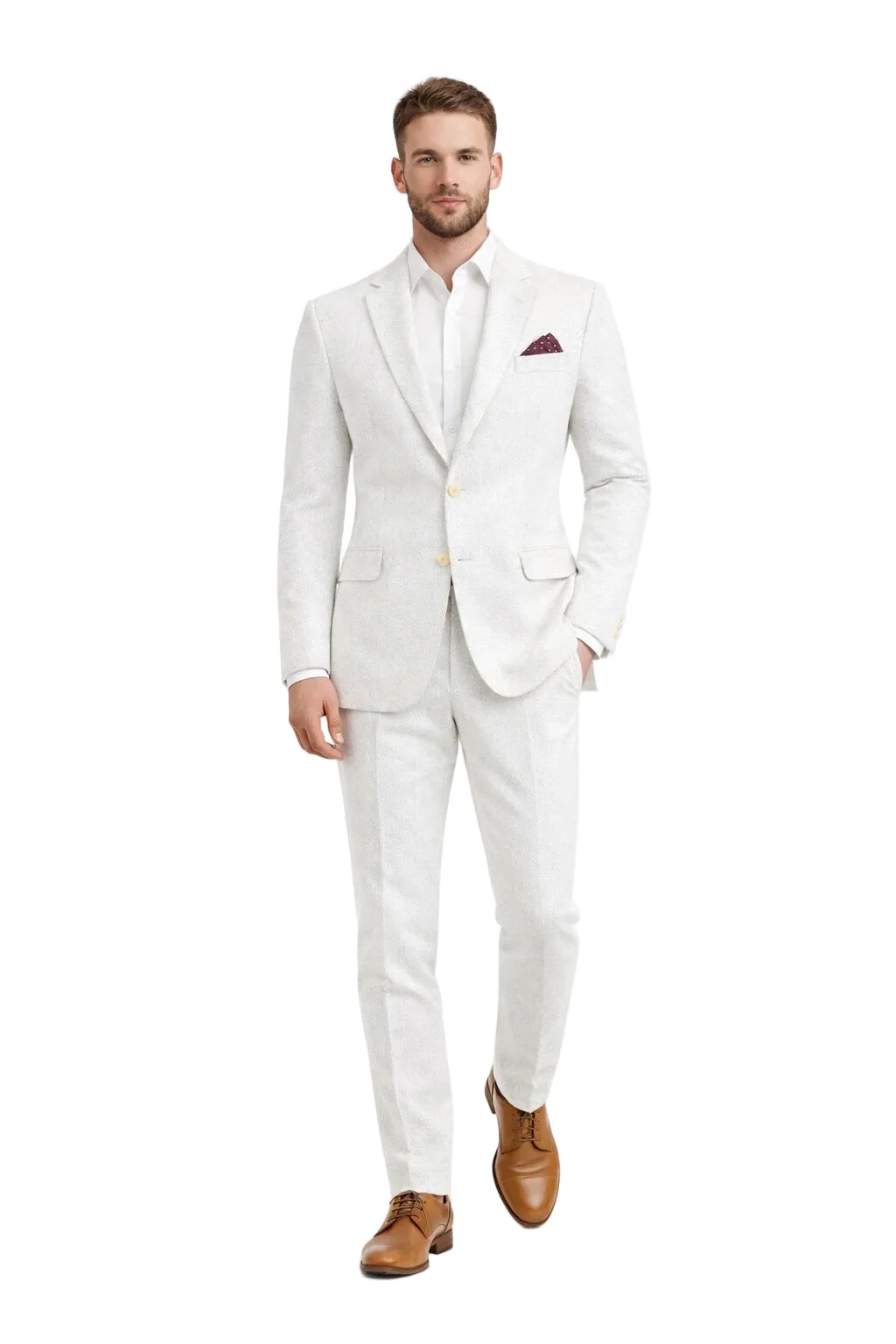White on White Seersucker Suit - Shadow Pinstripe - Image 5