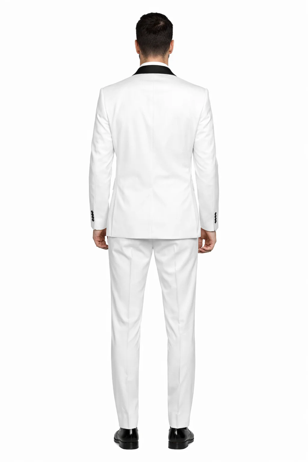 White Shiny Tuxedo Vested Suit - Sateen Sharkskin Fabric Groom Suit - Image 7