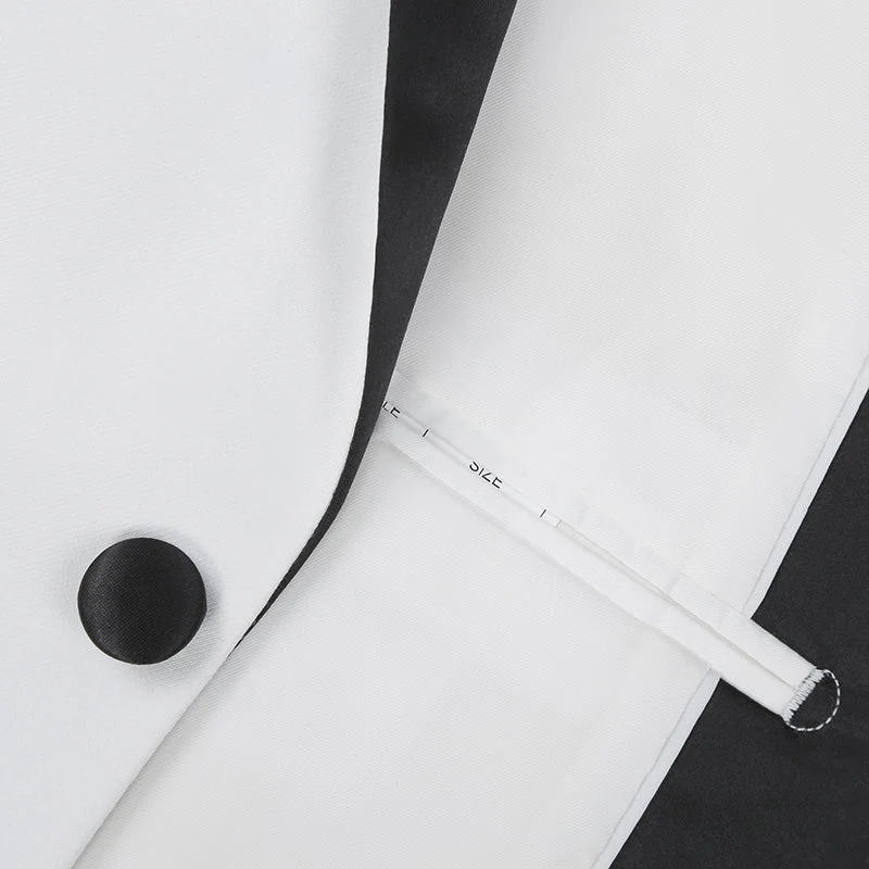 Off White 2 Piece Tuxedo Shawl Lapel Slim Fit - Image 5