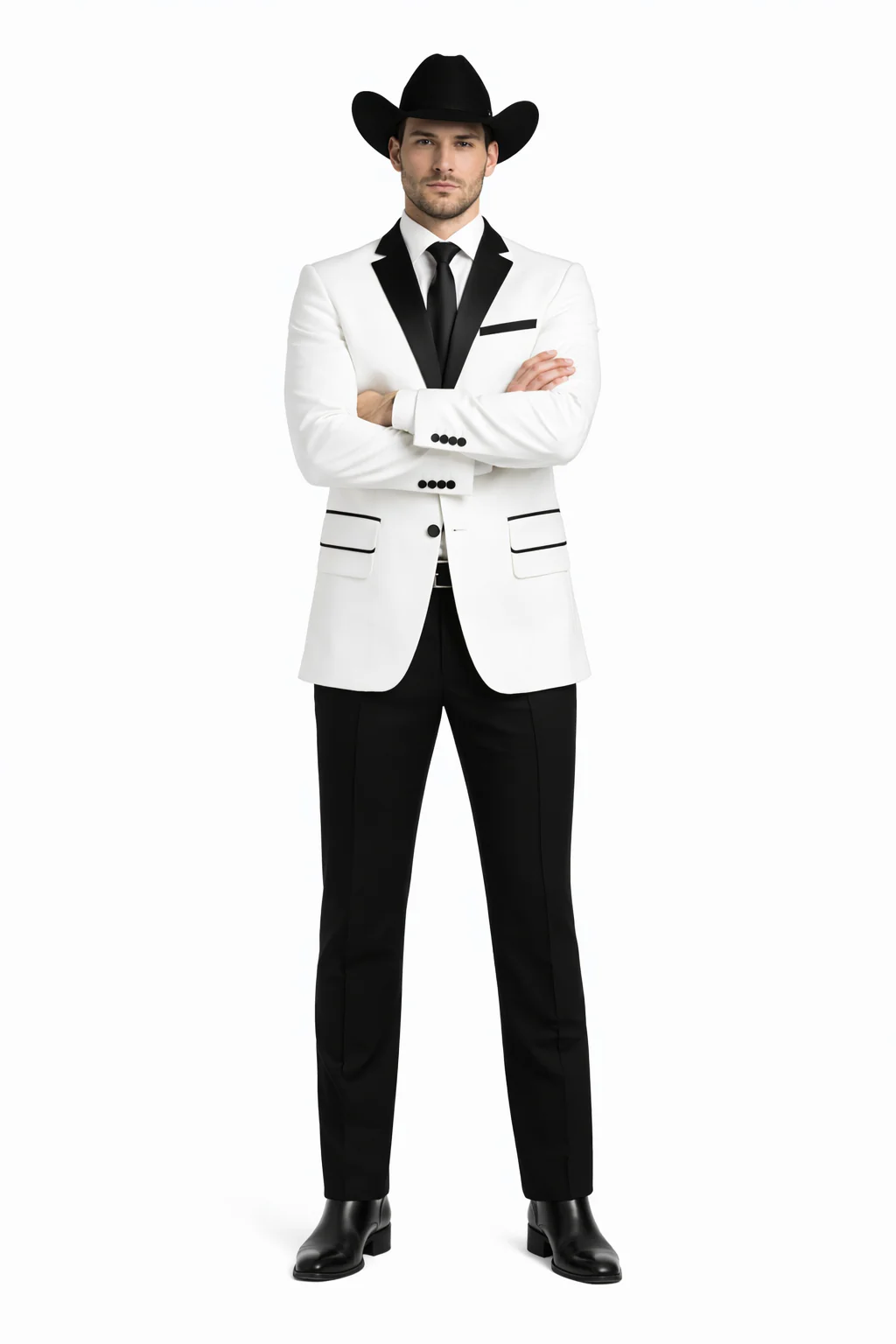 White Two toned Kids Sizes 2 Button Party Cheap Priced Business Suit Perfect For boys wedding outfits Clearance Sale & Tuxedo & Dinner Jacket Blazer W/ Black + Free Pant - Image 5