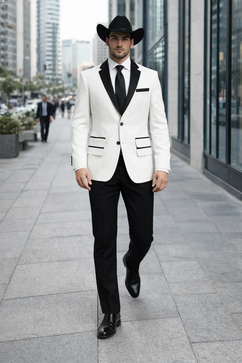 White Two toned Kids Sizes 2 Button Party Cheap Priced Business Suit Perfect For boys wedding outfits Clearance Sale & Tuxedo & Dinner Jacket Blazer W/ Black + Free Pant - Image 8