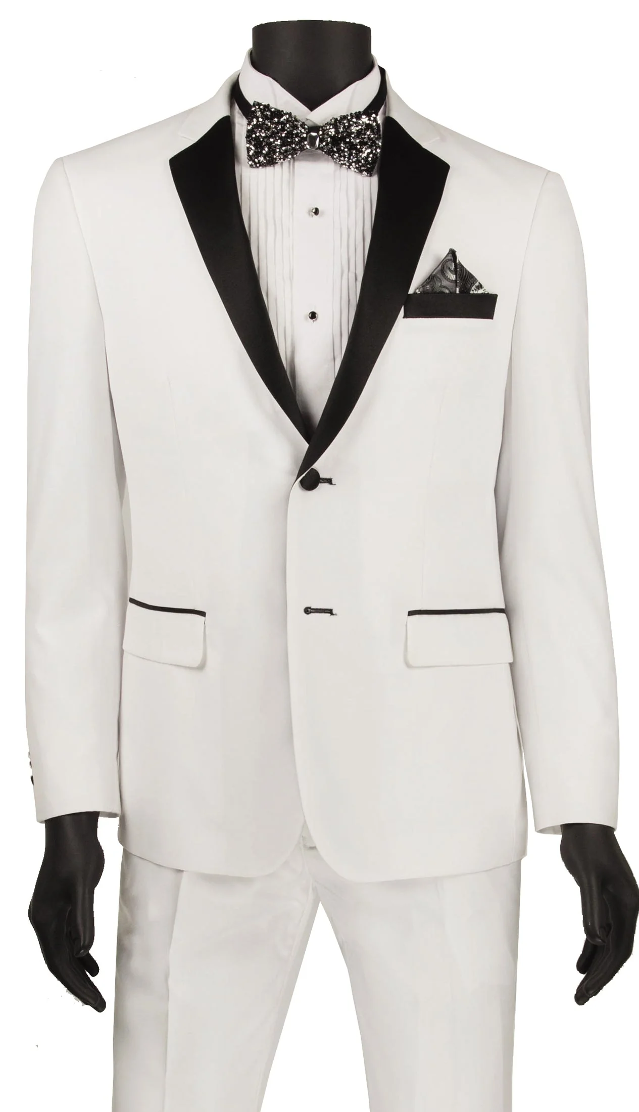 White Ultra Slim Fit Tuxedo 2 Buttons 2 Piece - Image 2