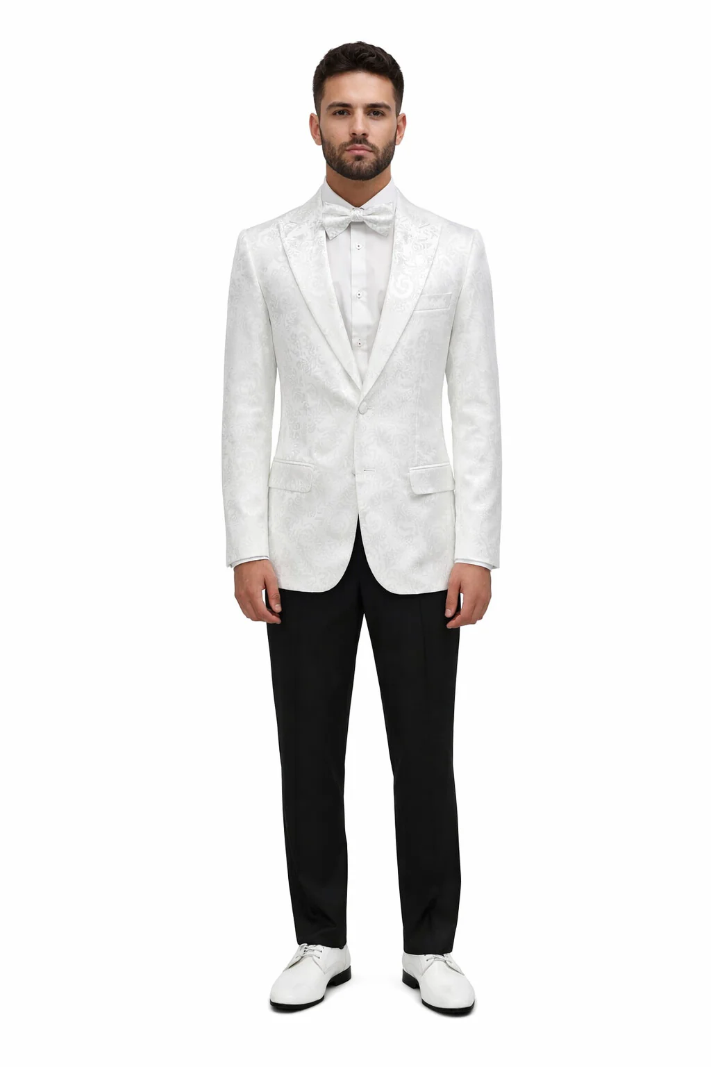 White Unique Men's Floral Fancy