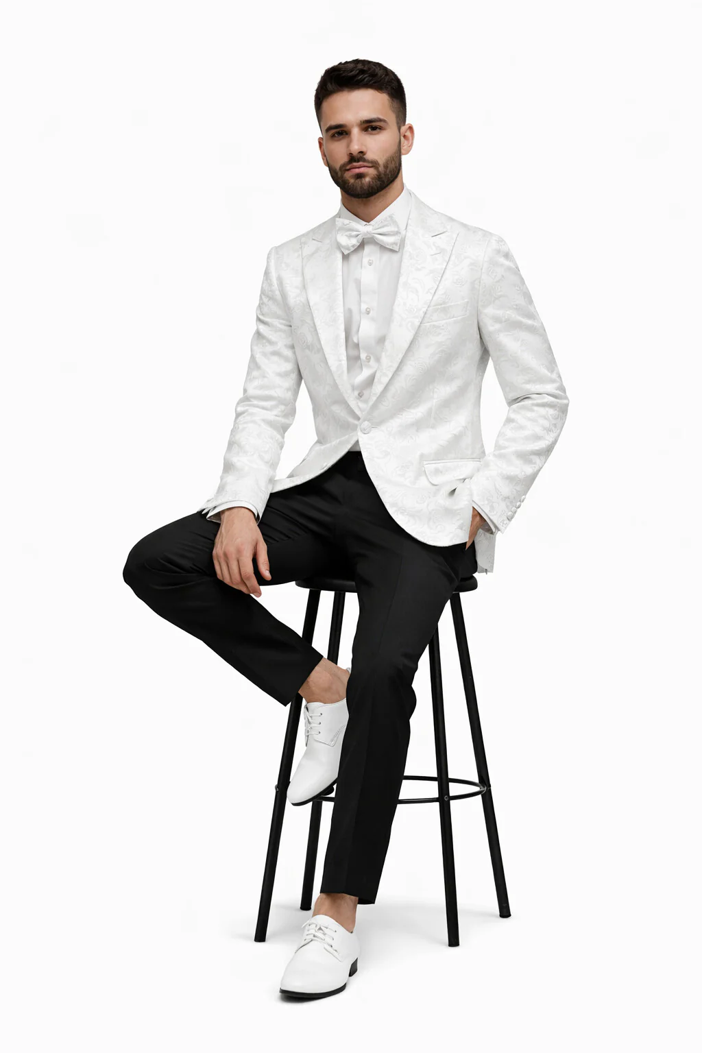 White Unique Men's Floral Fancy - Image 4
