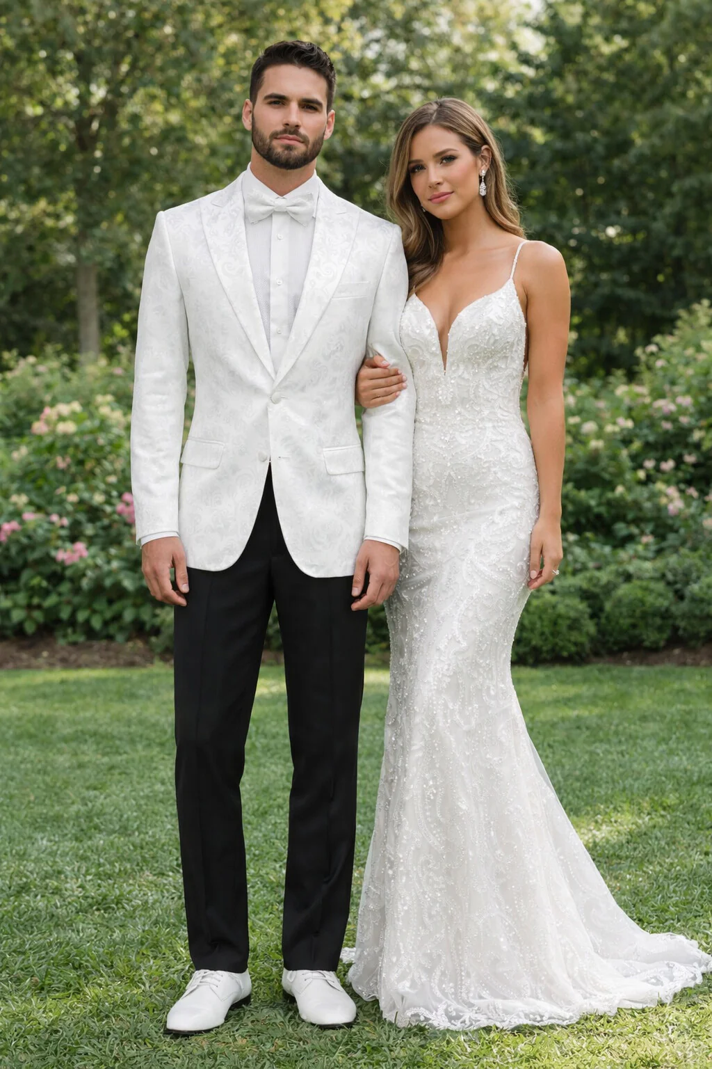 White Unique Men's Floral Fancy - Image 8