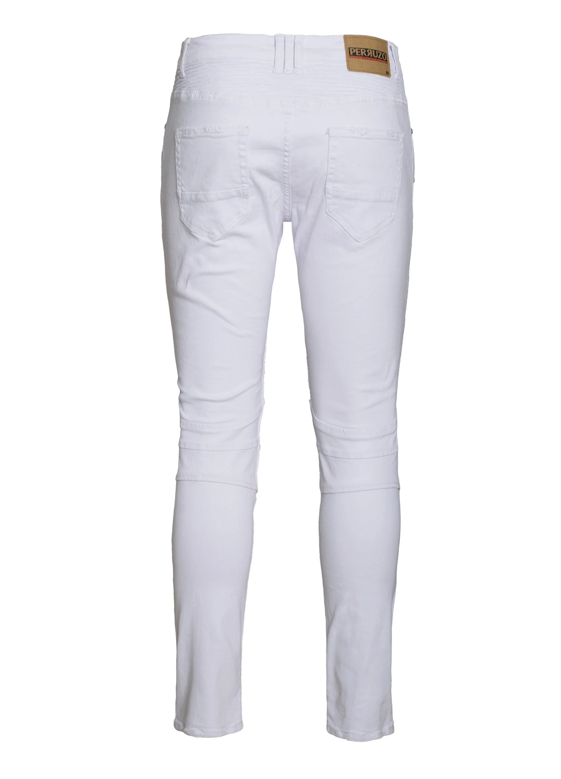 Distressed Moto Jeans in White - Image 2