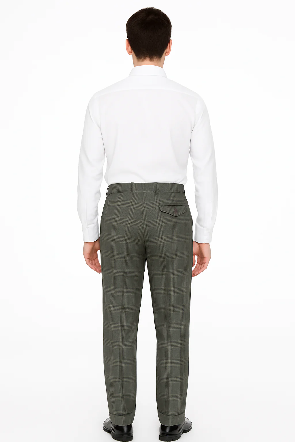 Wide Leg Slacks ~ Dress Pants Patter Gray Window Pane ~ Plaid - Image 3