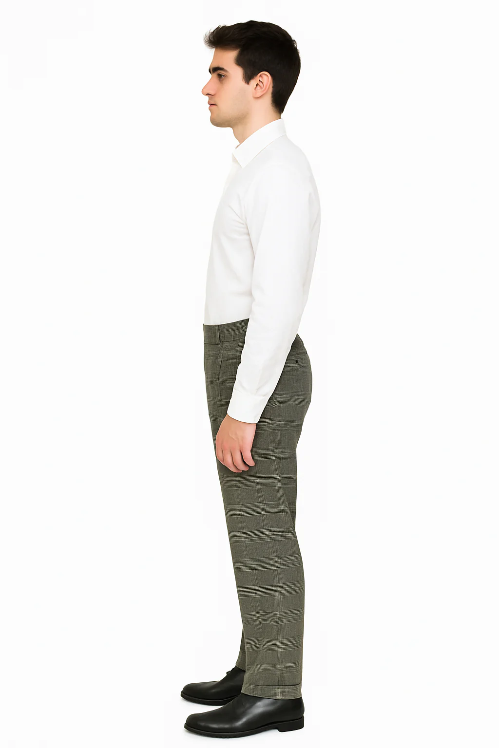 Wide Leg Slacks ~ Dress Pants Patter Gray Window Pane ~ Plaid - Image 4