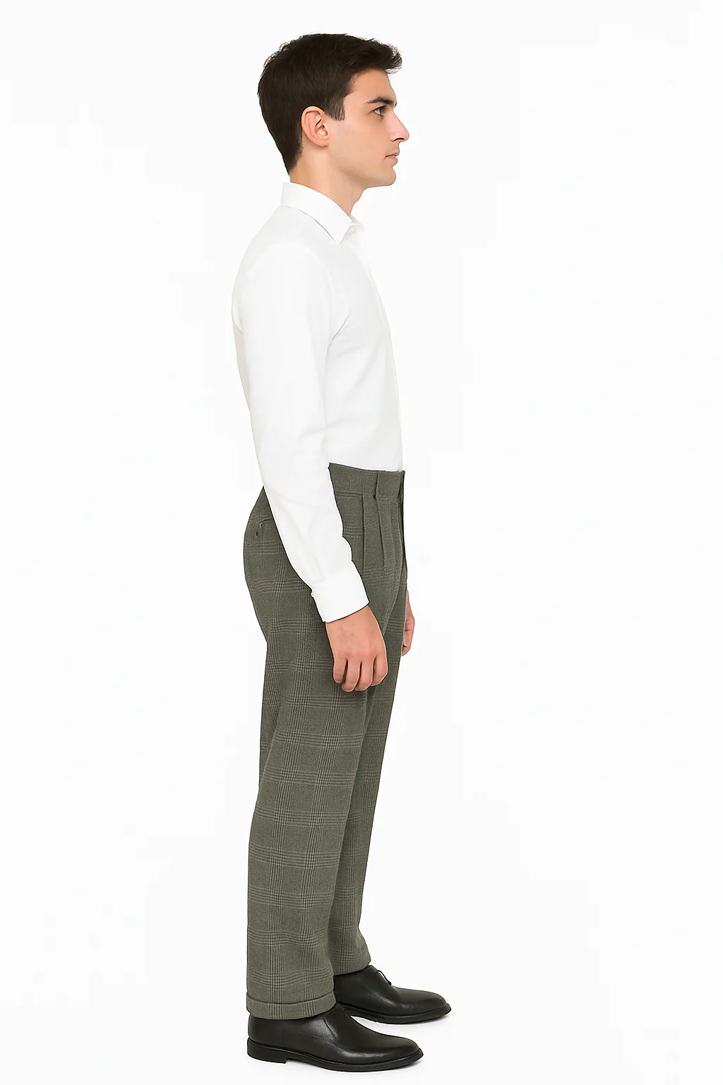 Wide Leg Slacks ~ Dress Pants Patter Gray Window Pane ~ Plaid - Image 5
