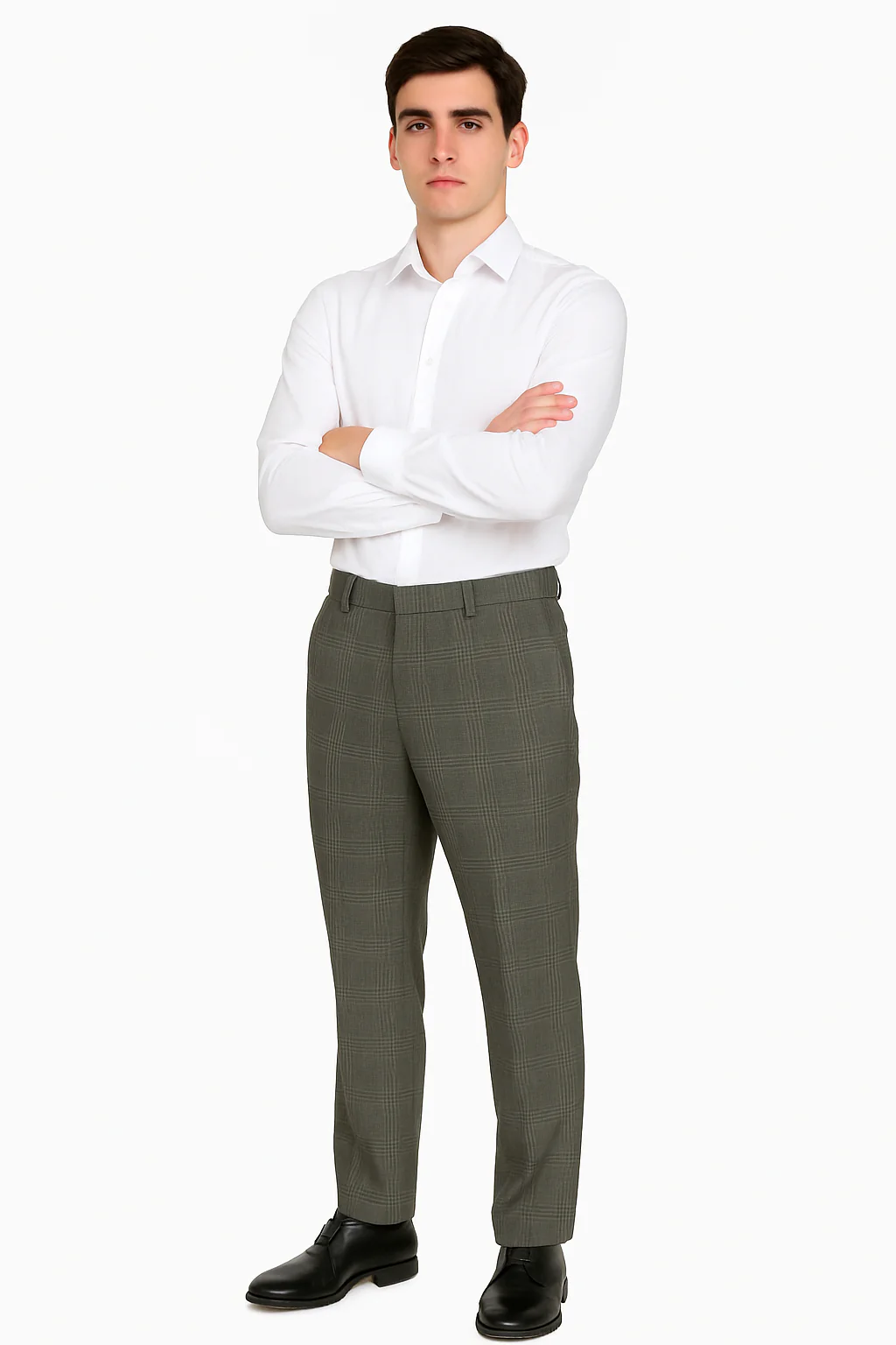 Wide Leg Slacks ~ Dress Pants Patter Gray Window Pane ~ Plaid - Image 6