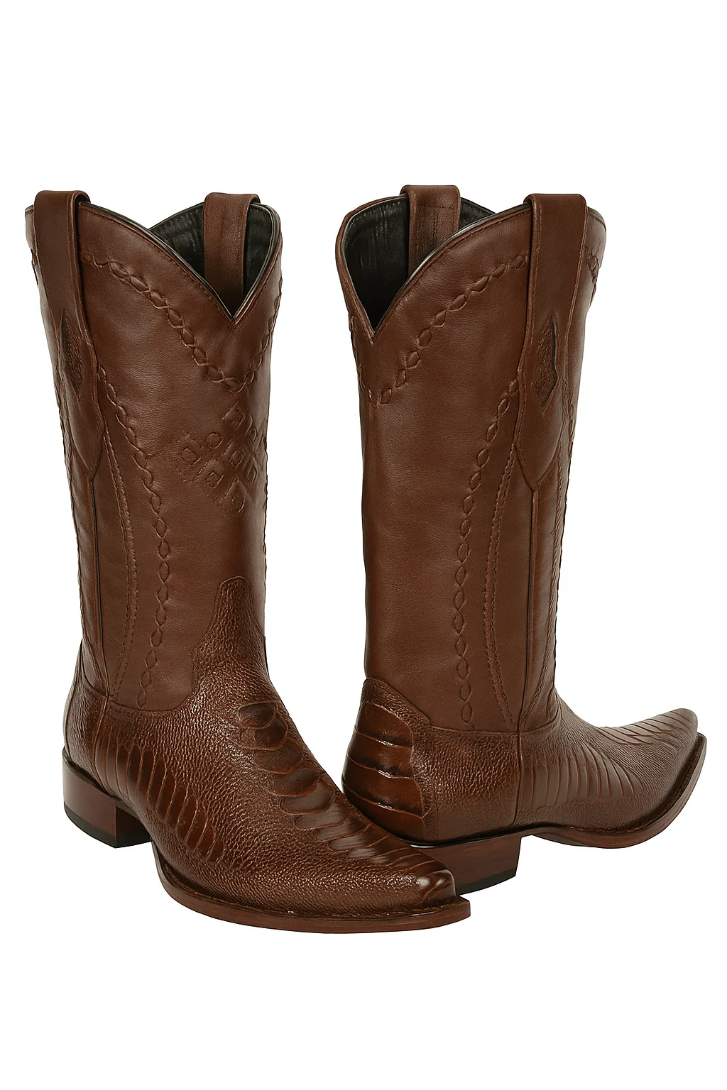 Ostrich Leg Cowboy Boots Snip Toe - Image 4