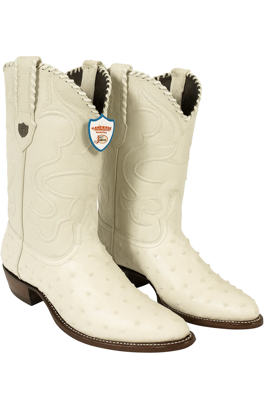 Wild West Cream ~ Off White Full Quill Ostrich Cowboy Boots - Botas De Avestruz - Image 8