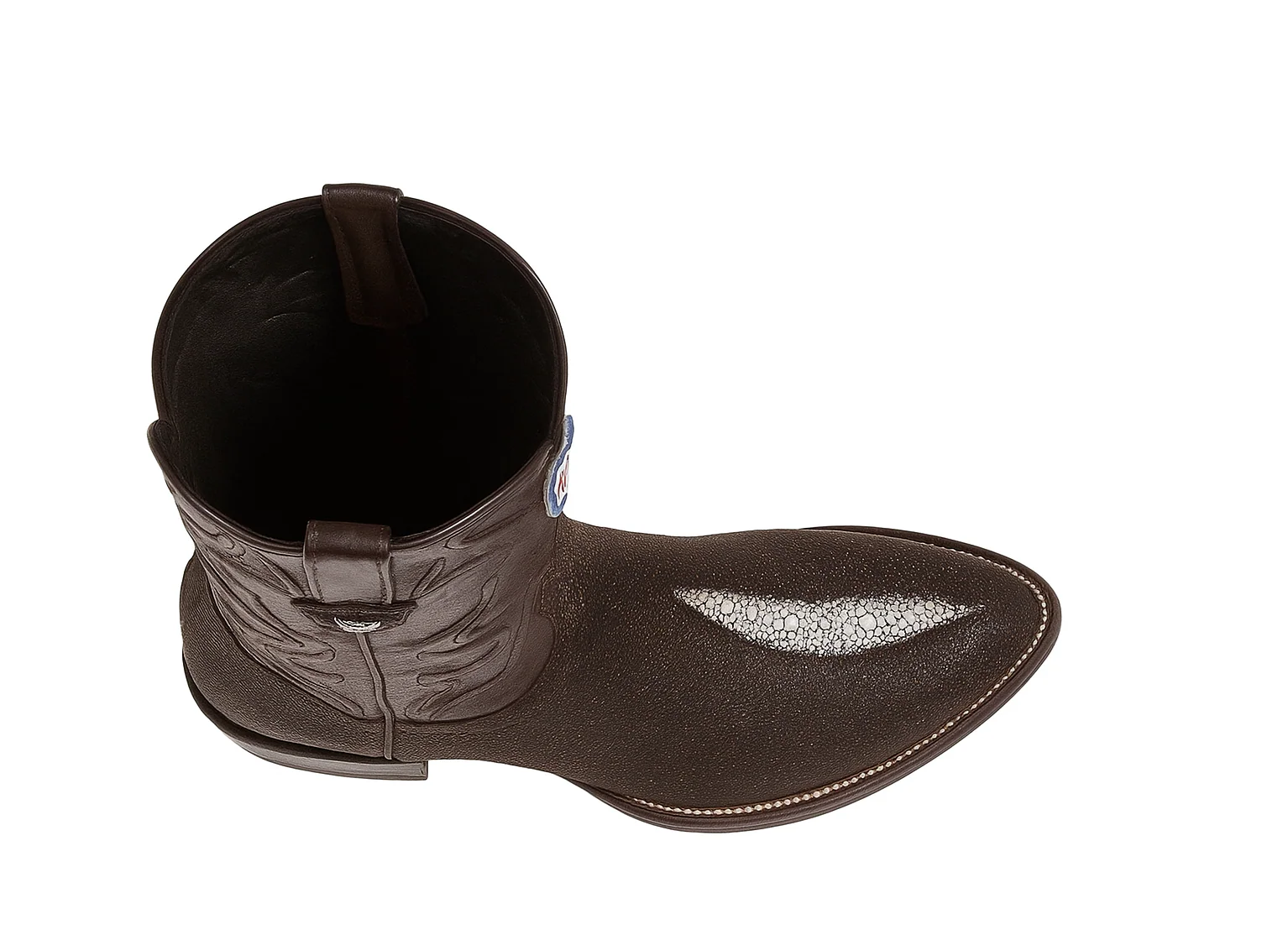 Wild West J-Toe Brown Single Stone Cowboy Boot - Image 5