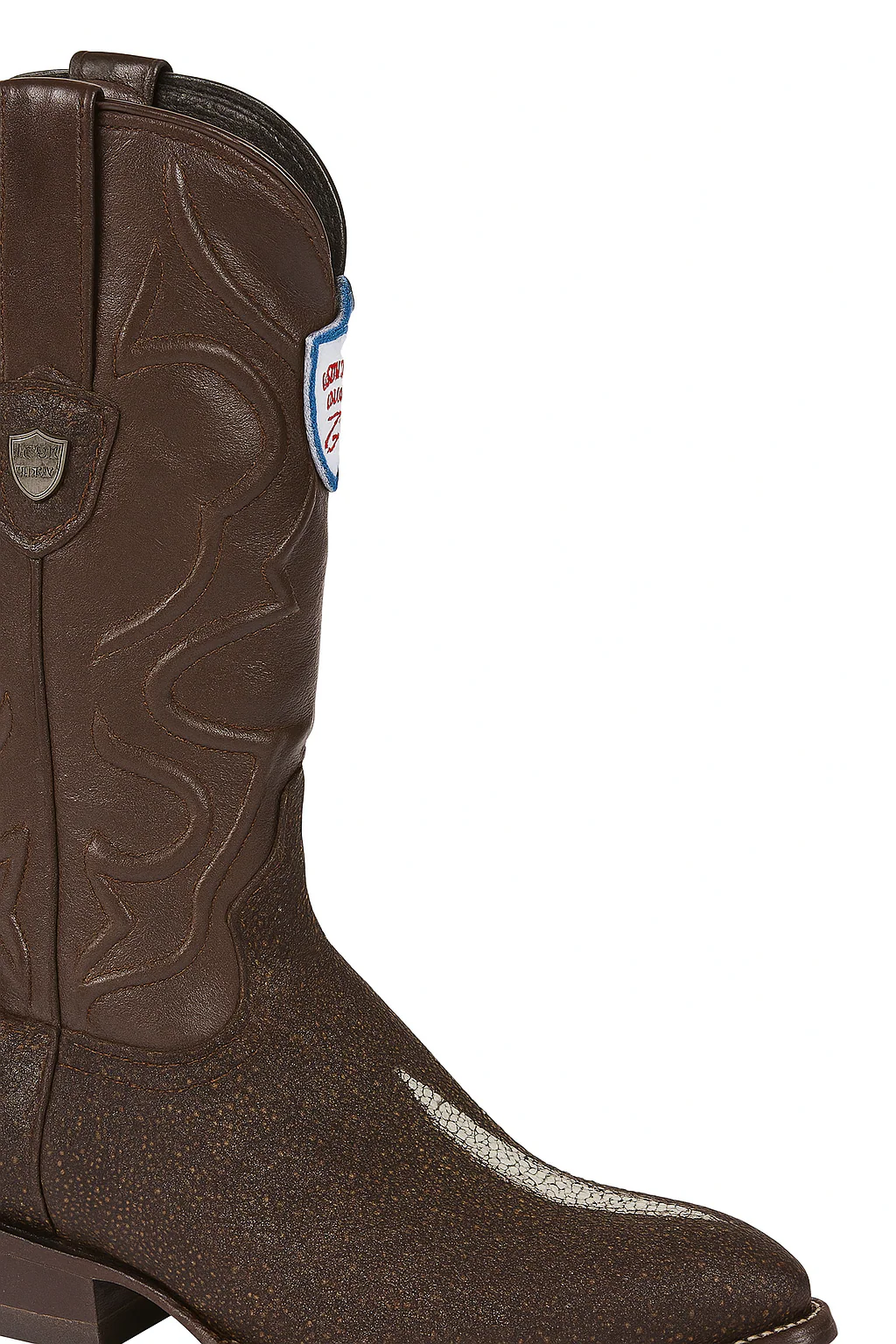 Wild West J-Toe Brown Single Stone Cowboy Boot - Image 7