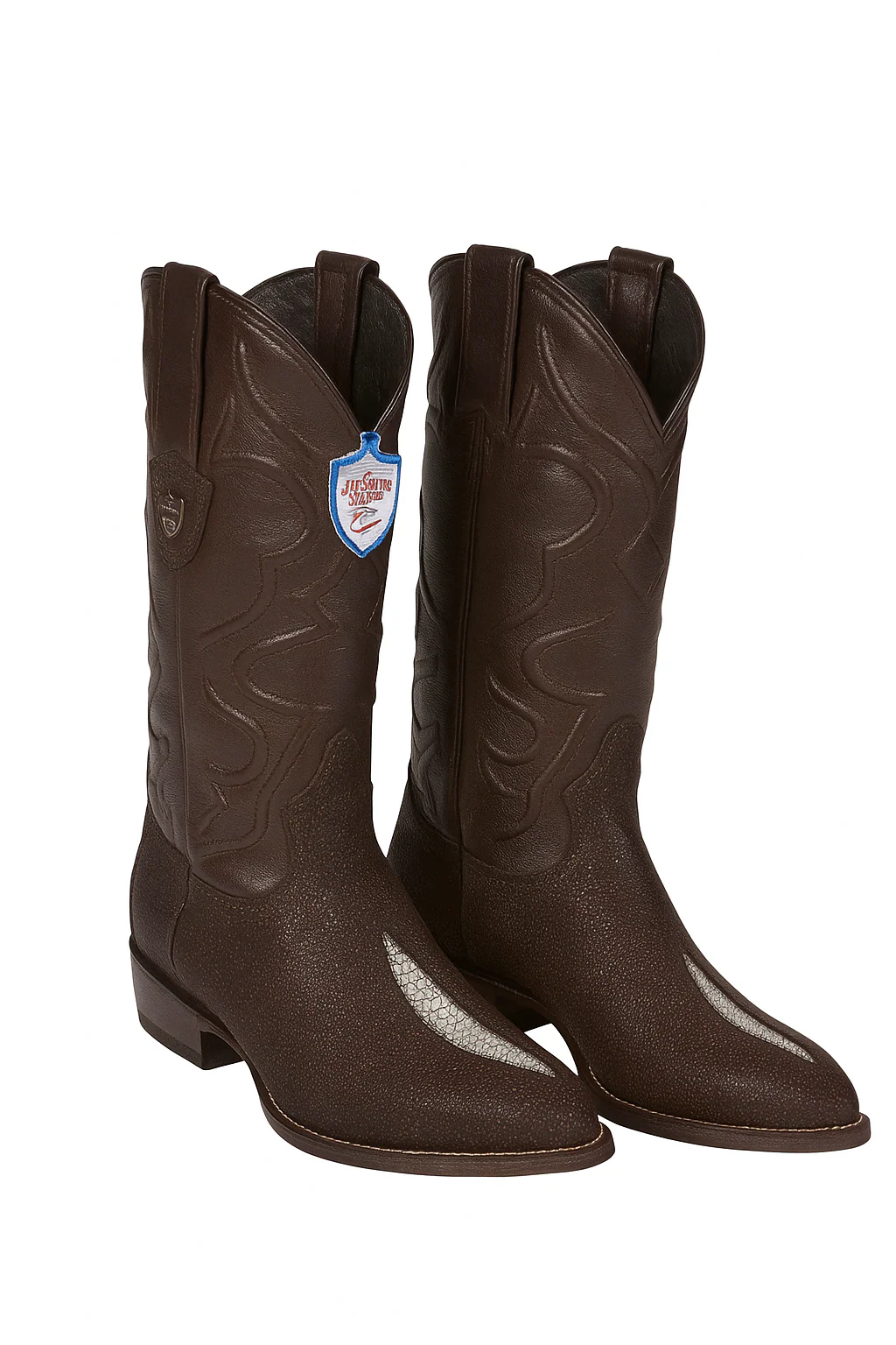 Wild West J-Toe Brown Single Stone Cowboy Boot - Image 8