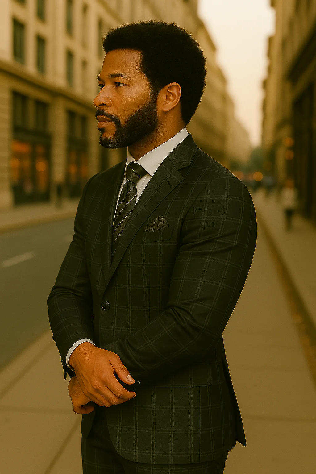 Wool Suit - Italian Made Business Suit by Statement Men's 2 Piece Big and Tall 100% Wool Fashion Suit - Bold Plaid - Image 5