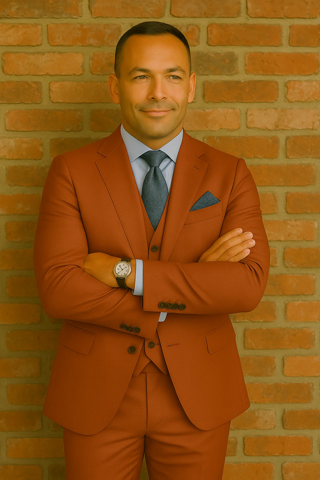 Wool Suit - Italian Made Business Suit by Statement Men's 3 Piece 100% Wool Fashion Suit - Bold Colors - Image 15