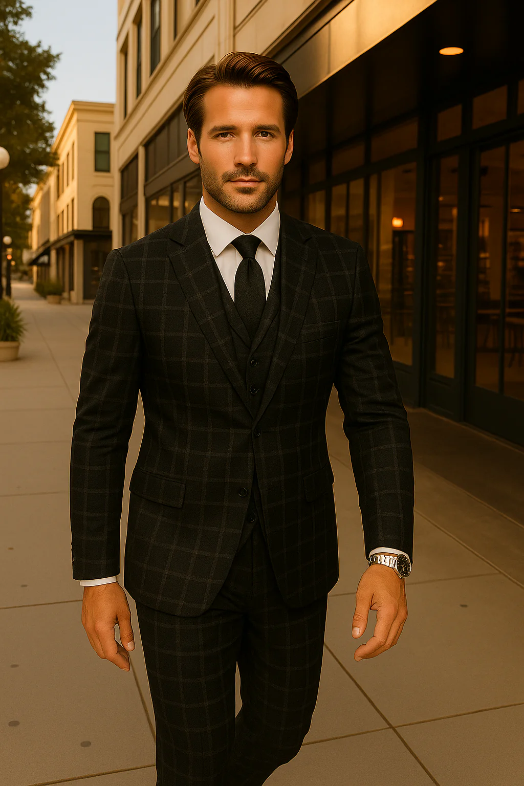 Wool Suit - Italian Made Business Suit by Statement Men's 3 Piece 100% Wool Fashion Suit - Modern Fit - Image 2